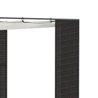 Gazebo Pergola da Giardino 3x3m con Tenda Scorrevole, Struttura in Metallo e Rattan PE, Nero