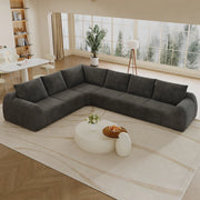 Divano in ciniglia 334x267x85 cm, grigio scuro