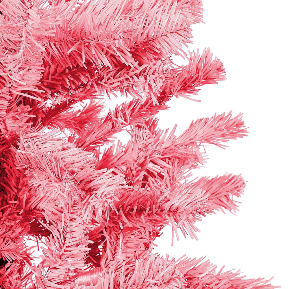 Albero di Natale artificiale Base in metallo PVC tradizionale 210 cm rosa