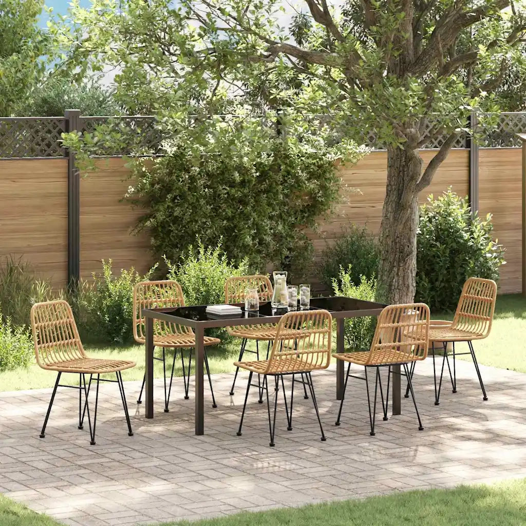 Set da Pranzo per Giardino 7 pcs Marrone 3379195
