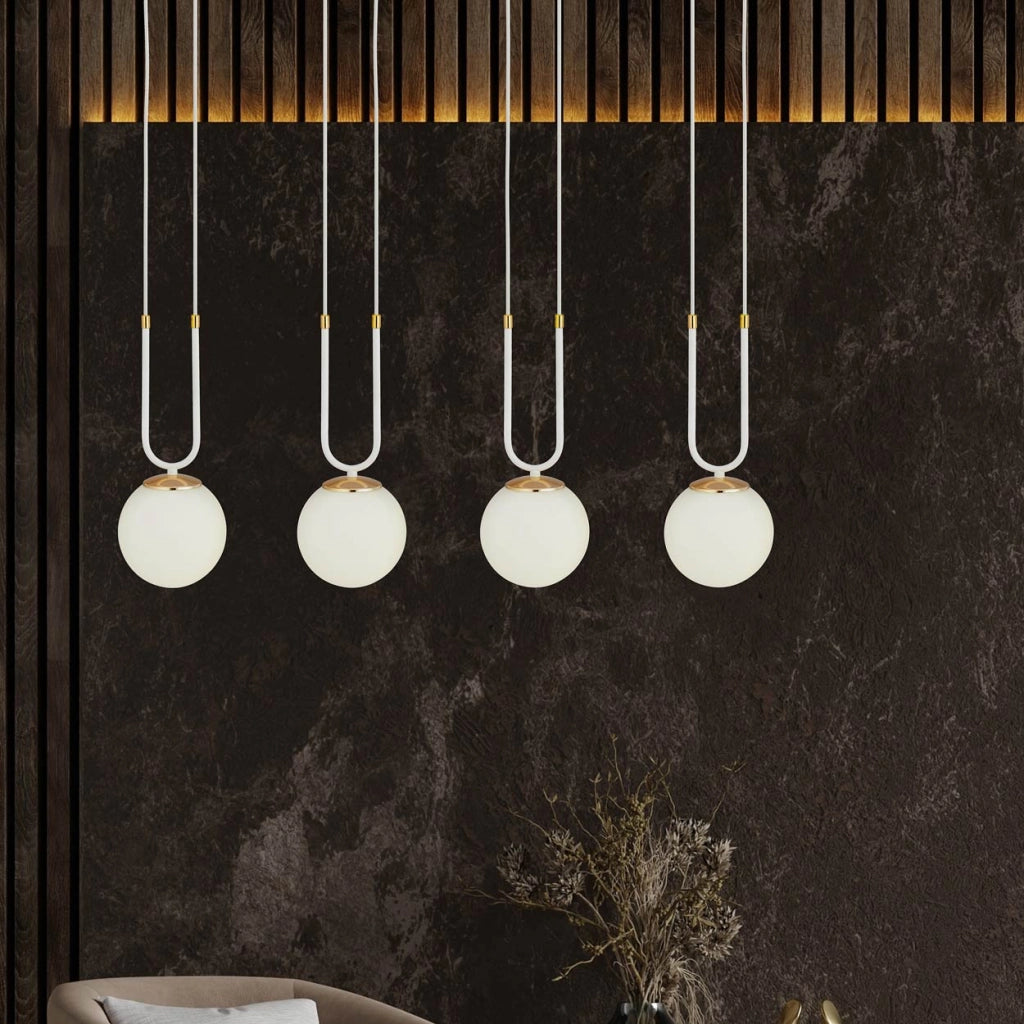 Lampadario Emibig Glam 4 bianco/oro 4xE14 dimmer vetro
