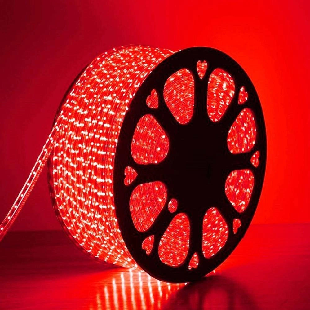 Trade Shop - Striscia Led Luminosa Flessibile 100mt Luce Rossa 5050 220v Illuminazione Esterno -
