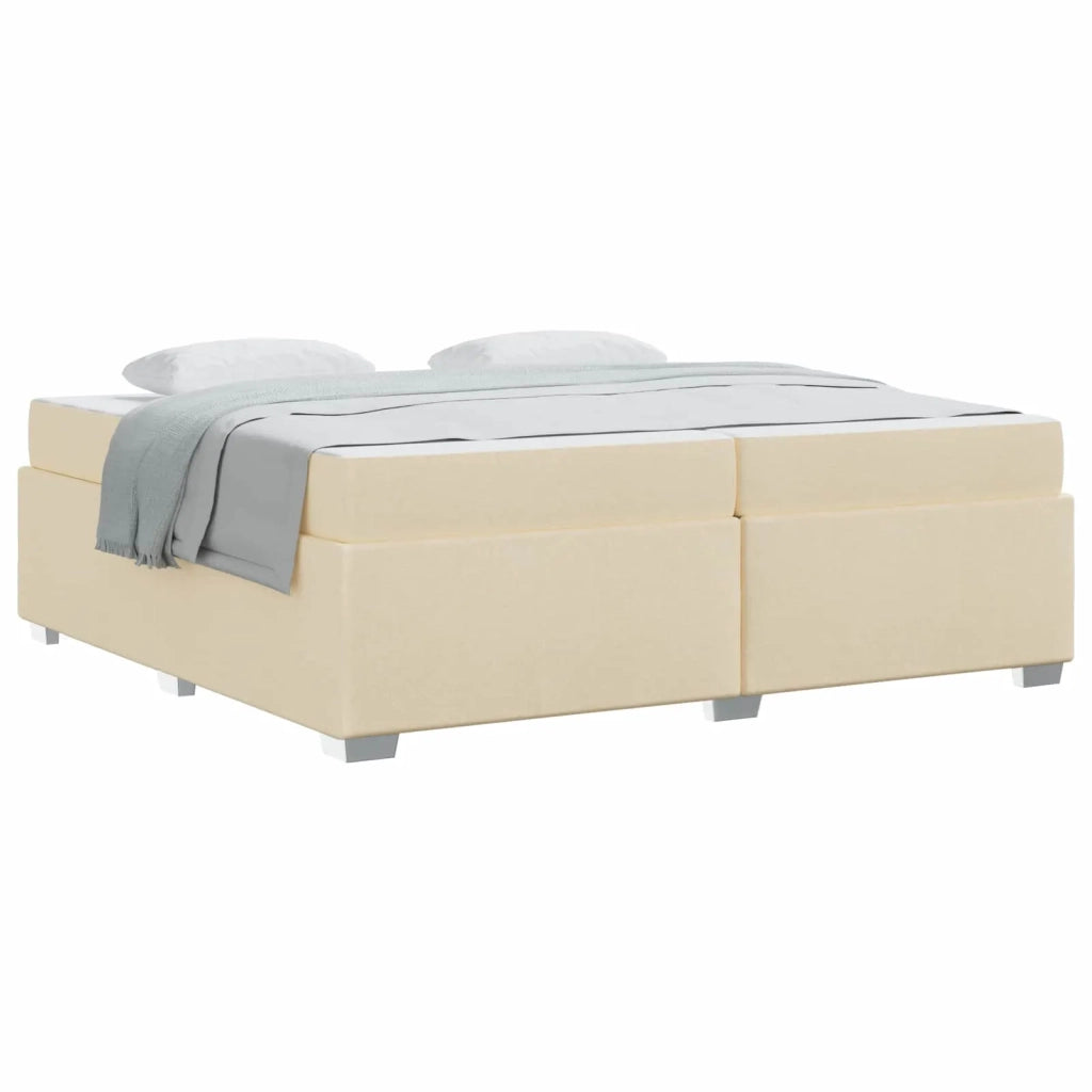 Struttura del letto con materasso Crema 200 x 200 cm Tessuto 3399213