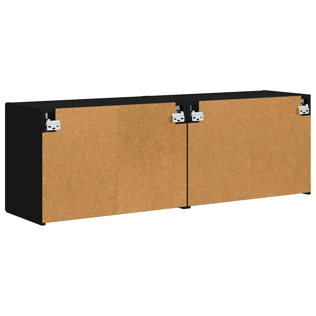 Mobile TV da parete 2 pcs Nero 59,5 x 31 x 40 cm