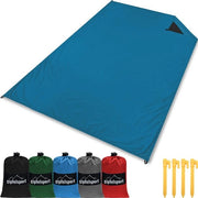 Tenda da picnic ultraleggera con set di borsa e spilloni, XXL, leggera e compatta, 200 x 140 cm, ideale per il mare, il viaggio, il campeggio e le escursioni al chiuso, colore blu, 200x140cm.