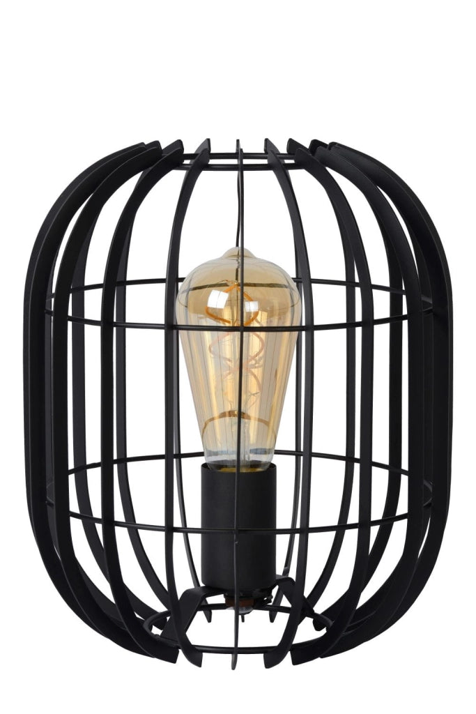 Lampada da tavolo Lucide Reda nera metallo E27 40W 26cm