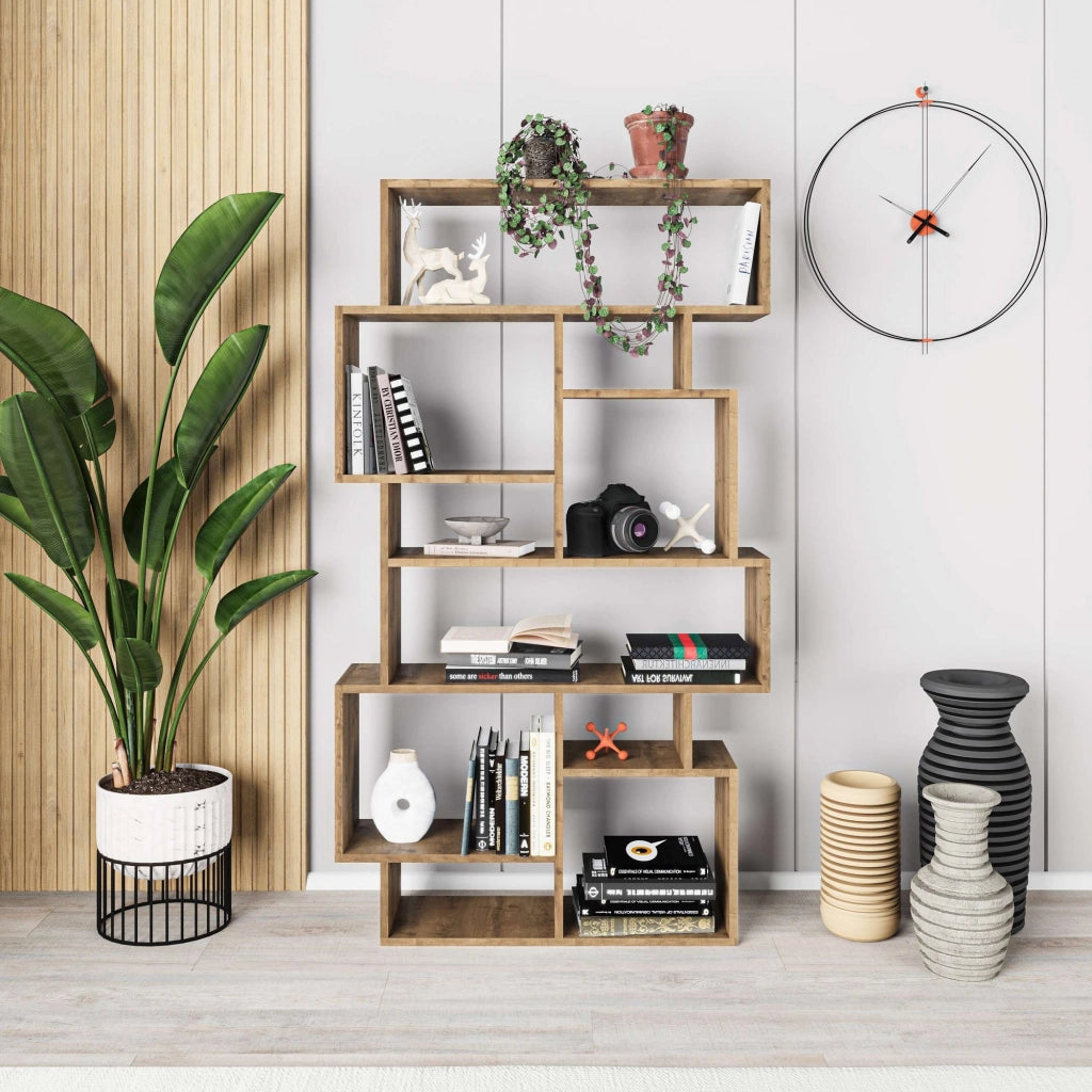 Libreria in legno "Karmato" - 96 x 25 x 168 cm - Marrone