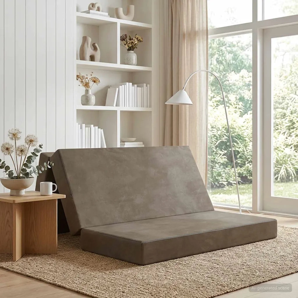 Divano Letto Pieghevole 140 x 67 x 45 cm Grigio Chiaro 900227