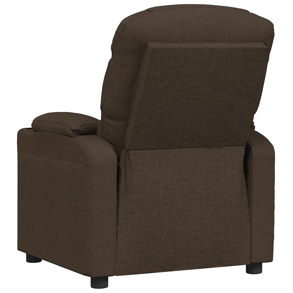 Poltrona Elettrica Reclinabile Marrone Scuro in Tessuto 3143496