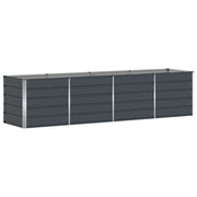 Fioriera moderna 240 x 80 x 75 cm robusta per uso interno/esterno trendy in acciaio antracite 02_0059230