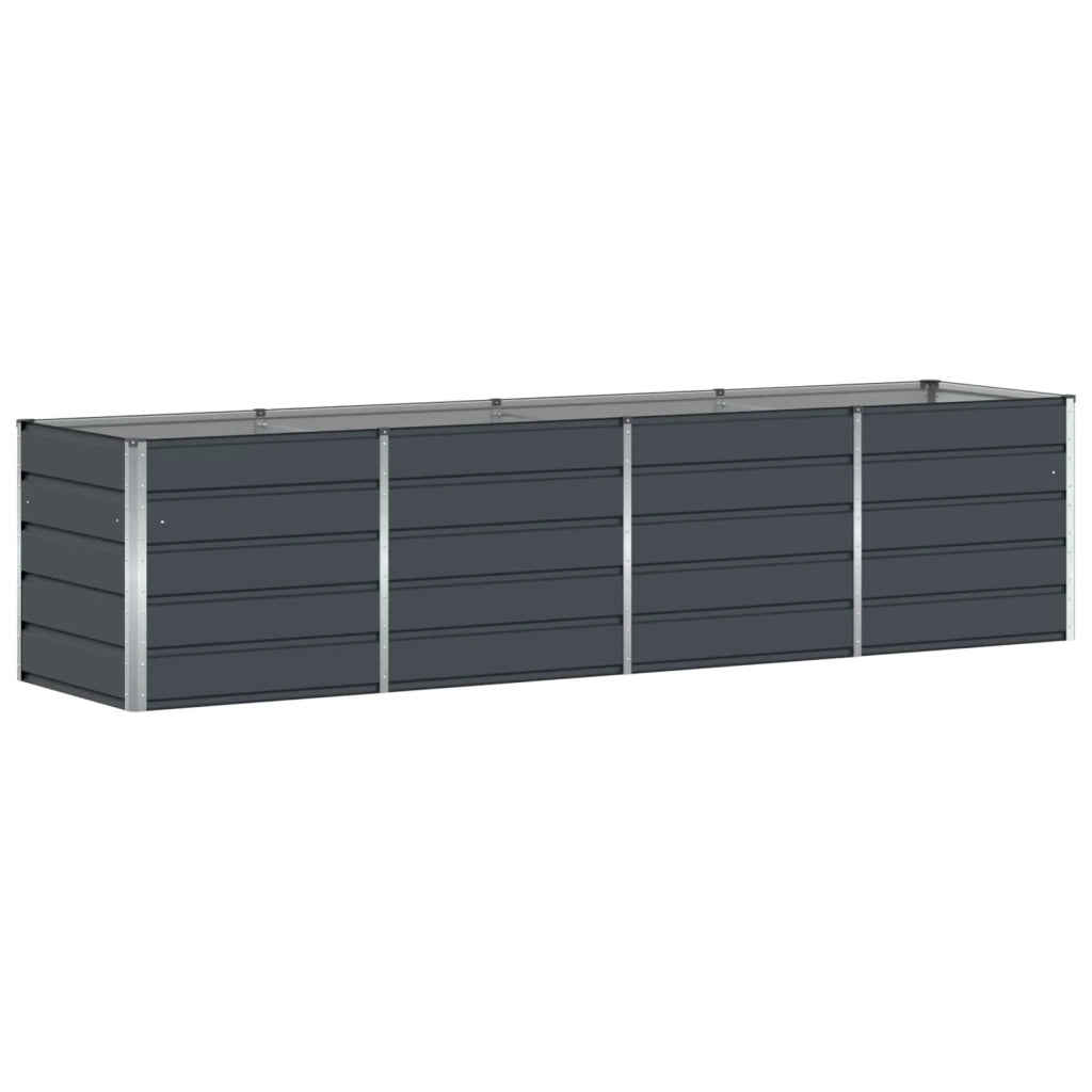 Fioriera moderna 240 x 80 x 75 cm robusta per uso interno/esterno trendy in acciaio antracite 02_0059230