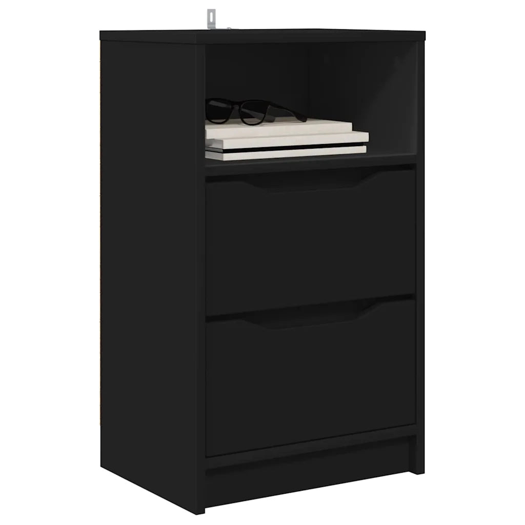 Comodino con cassetto Nero 40 x 30 x 467 cm Legno multistrato 888909