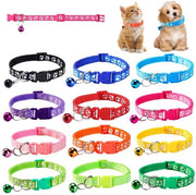Collare per gatti 12 pezzi - regolabile - chiusura di sicurezza - con campanello - morbido - impronta di zampa - 12-30 cm - collare per animali domestici