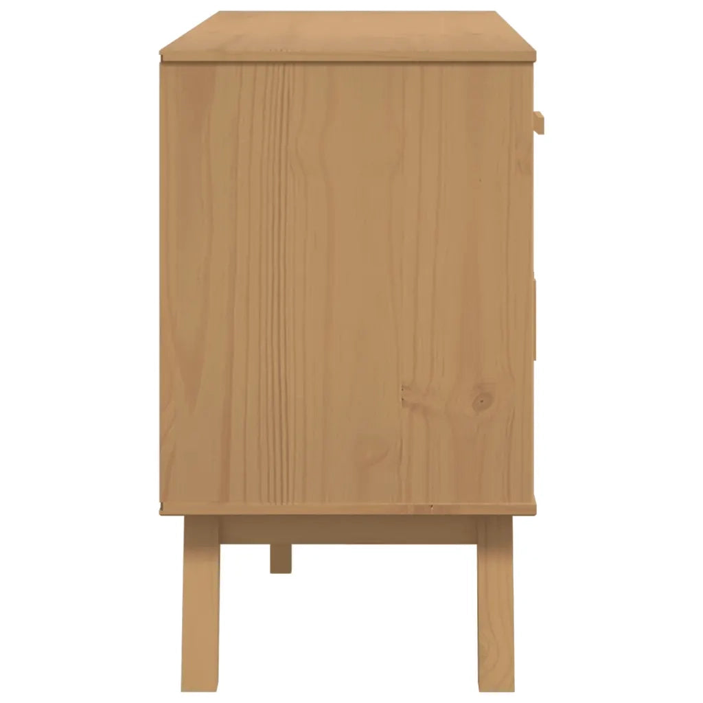 Credenza | Madia | Buffet da pranzo | Armadio da pranzo OLDEN Marrone 114x43x73,5 cm in Legno Massello di Pino
