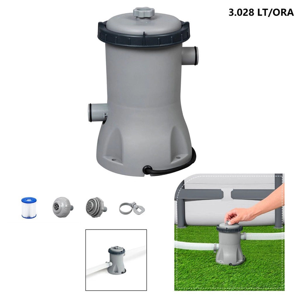 Trade Shop - Pompa Di Filtraggio A Cartuccia Ii Da 3.028 Lt/h Per Piscine Fuori Terra 58386 -
