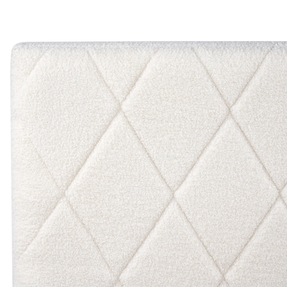 Letto matrimoniale Trapuntato Velluto Beige Rete a Doghe 160 x 200 cm con contenitore con base a doghe