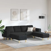 Set di divani 3 pcs Nero Tessuto