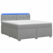 Letto con Box Spring, Materasso e LED Grigio Chiaro Tessuto 3451959