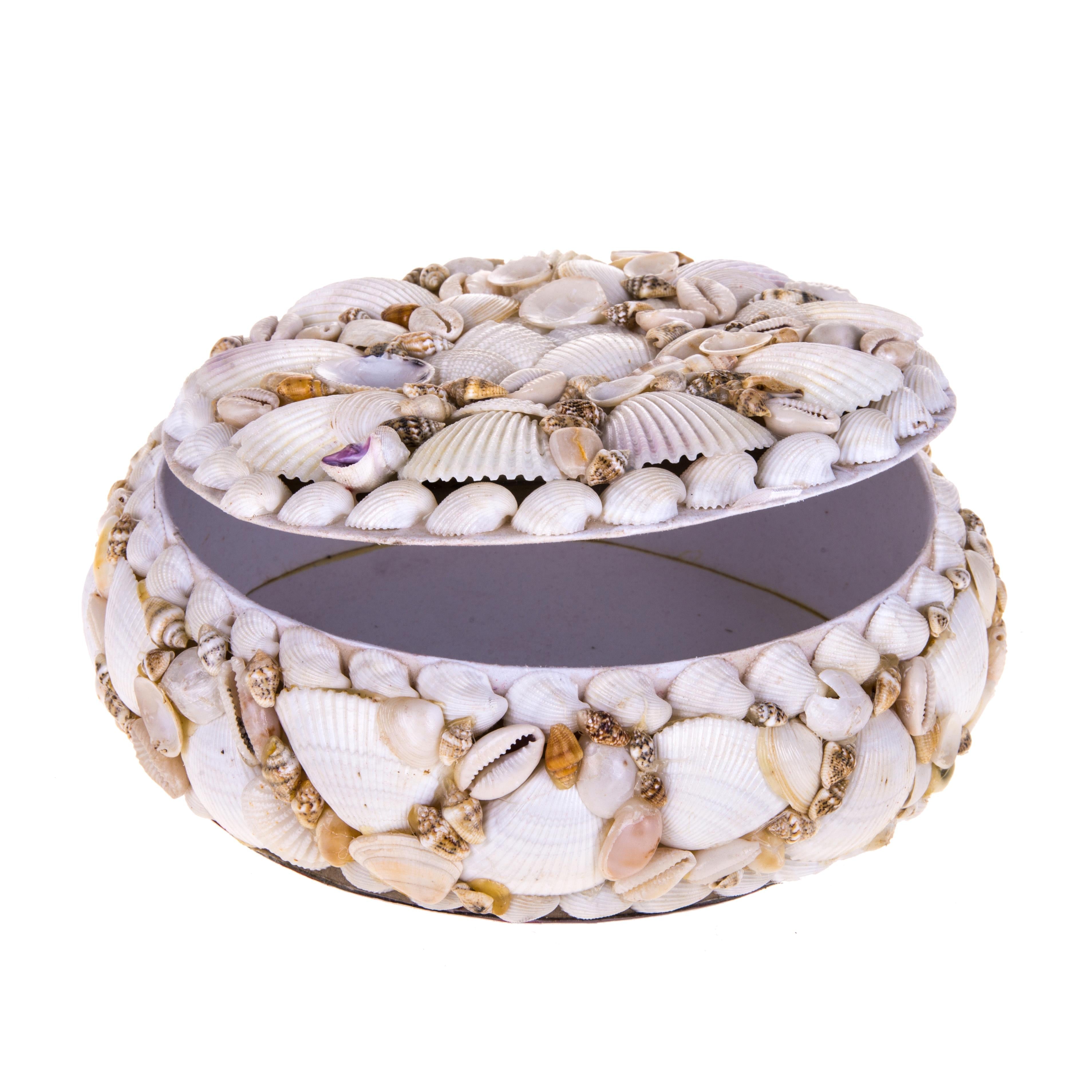 Set 3 Scatole Rotonda Decori Conchiglie 10 cm