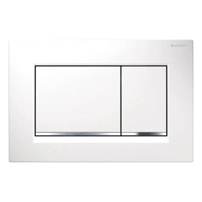 Geberit placca di comando Sigma 30 doppio tasto bianco/cromato lucido