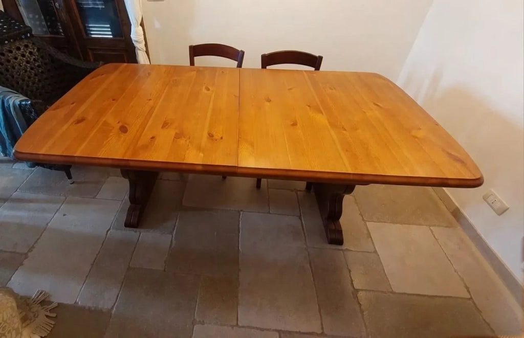 Tavolo fratino allungabile in pino tinta miele arte povera 190x90 sala e taverna - Mobili 2G