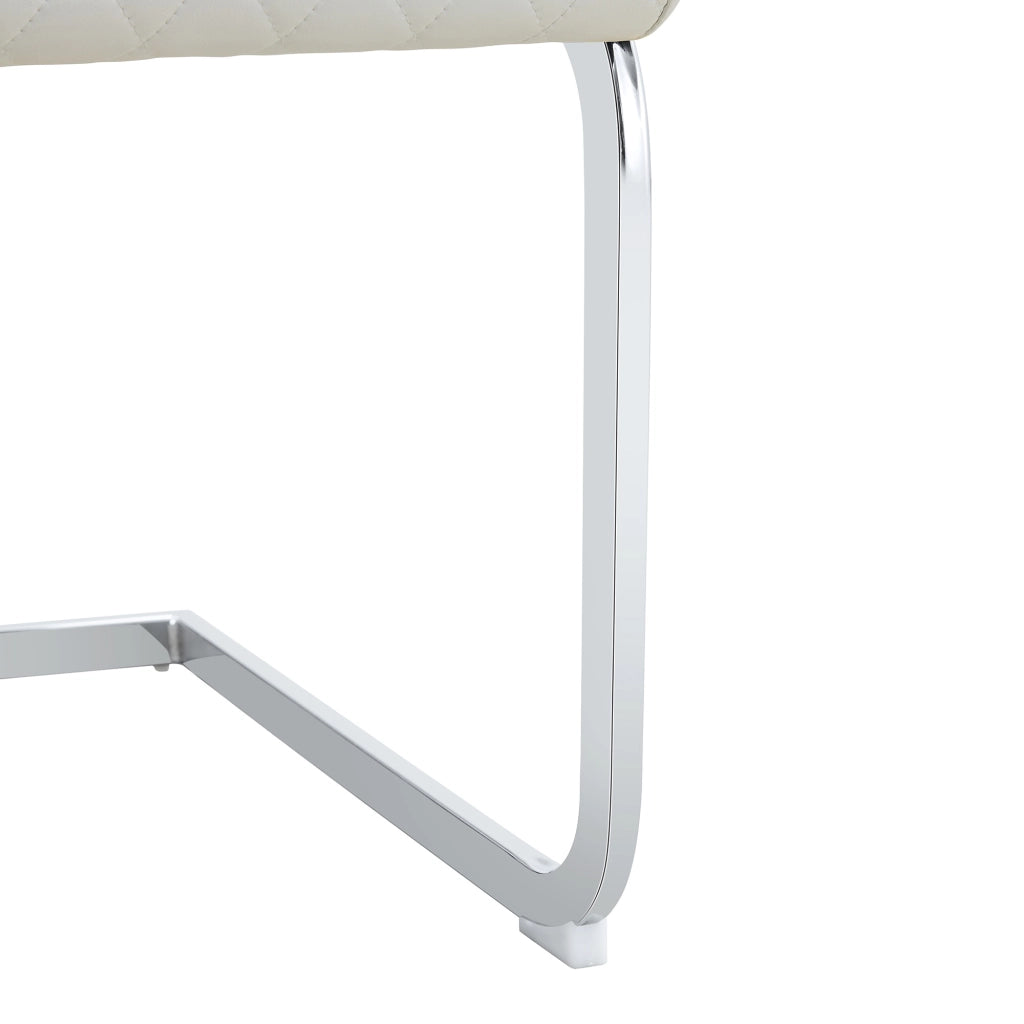 SEDIA da pranzo imbottita 100 cm bianco e argento Set da 2 pezzi