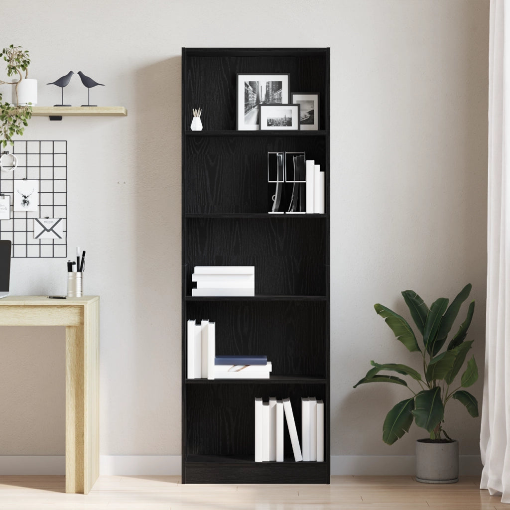 Libreria Rovere Nero 60 x 24 x 176 cm Legno multistrato 862468