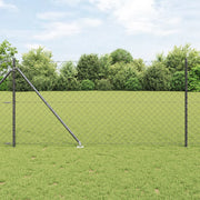 Recinzione a Maglia con 7 Picchetti da 1.2x10 m in Acciaio Zincato