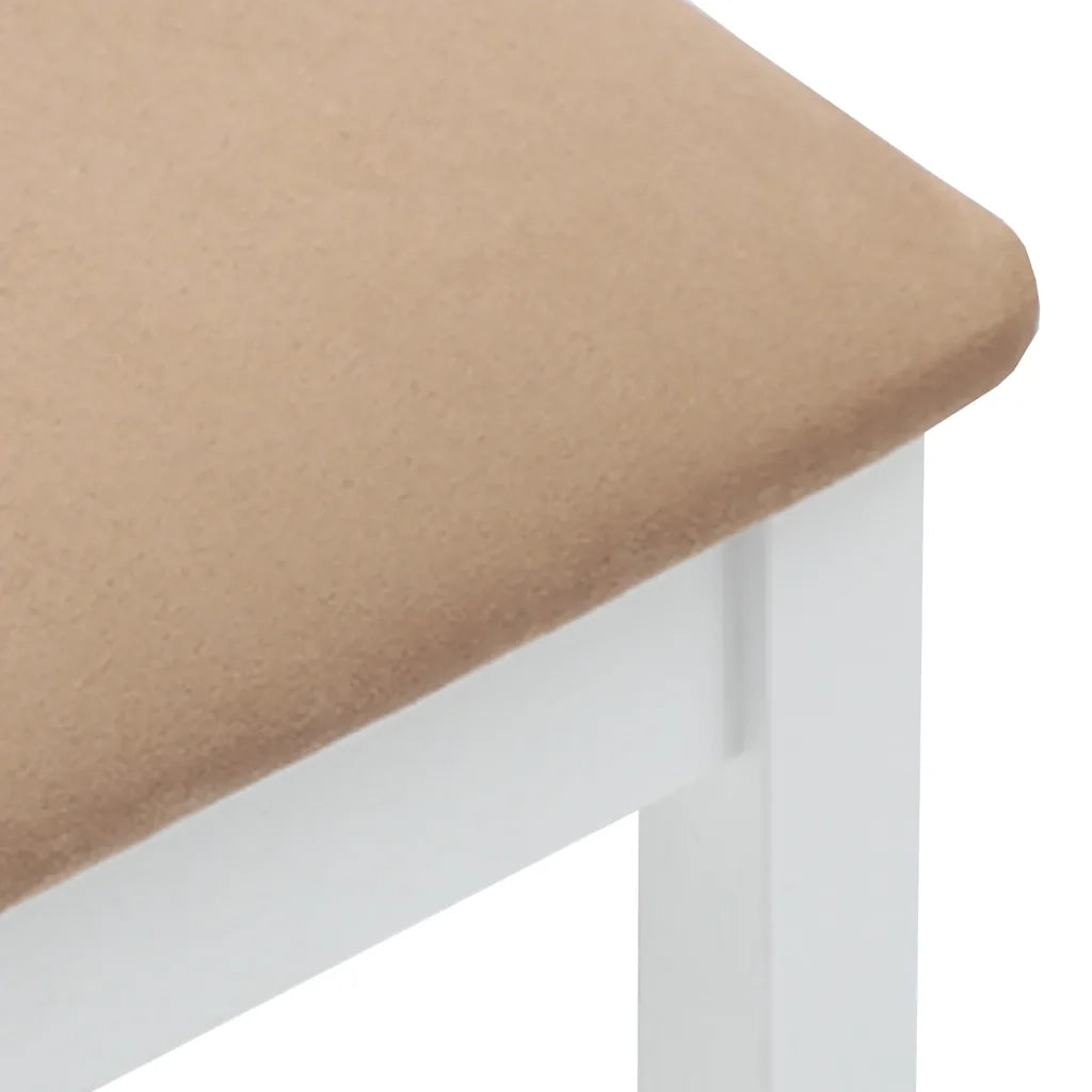 Sgabelli da Bar con Cuscini 2 pz Bianco Legno Massello di Hevea 4102591