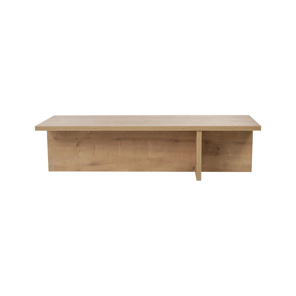 Marmorito, Tavolino da Salotto Forma Rettangolare, 120x45x30h cm Marrone Rovere