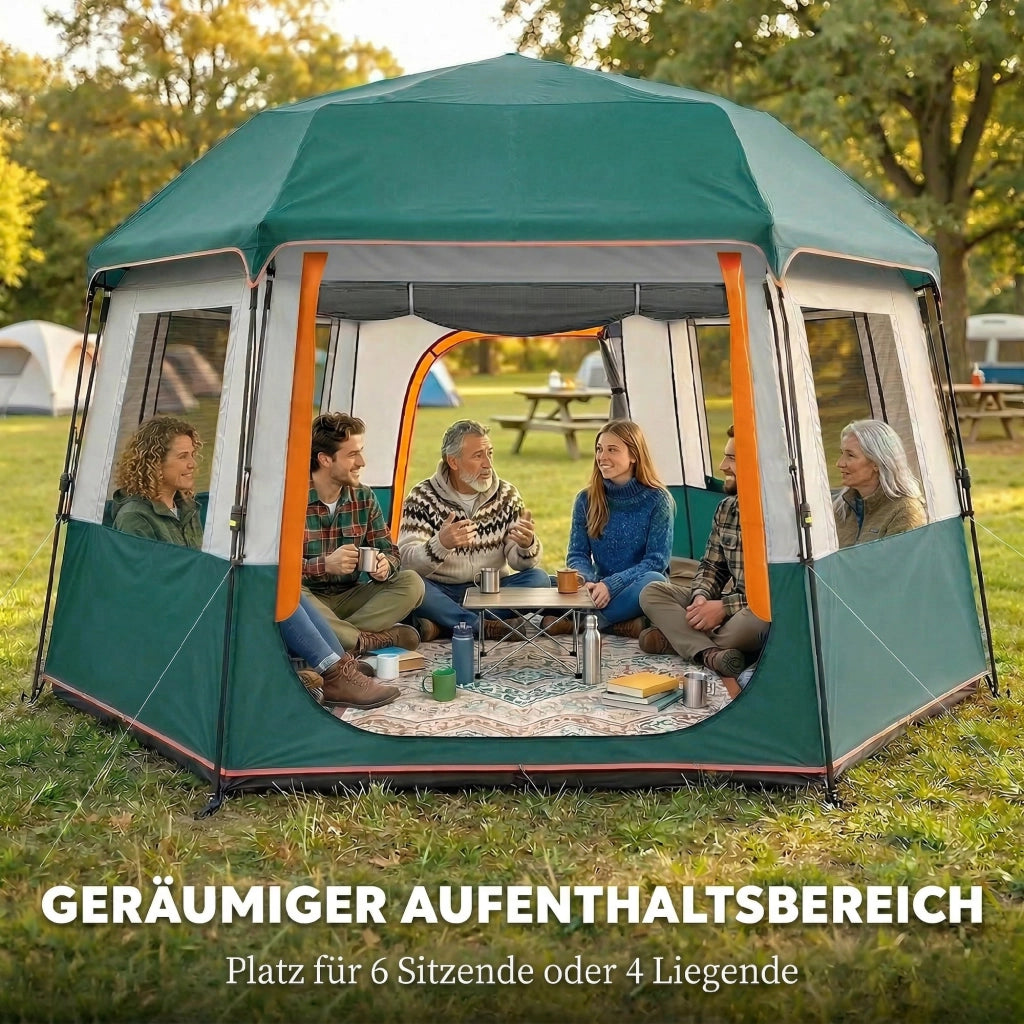 Tenda da campeggio per 4-6 persone ¨C zephmum ¨C Verde 3000mm impermeabile