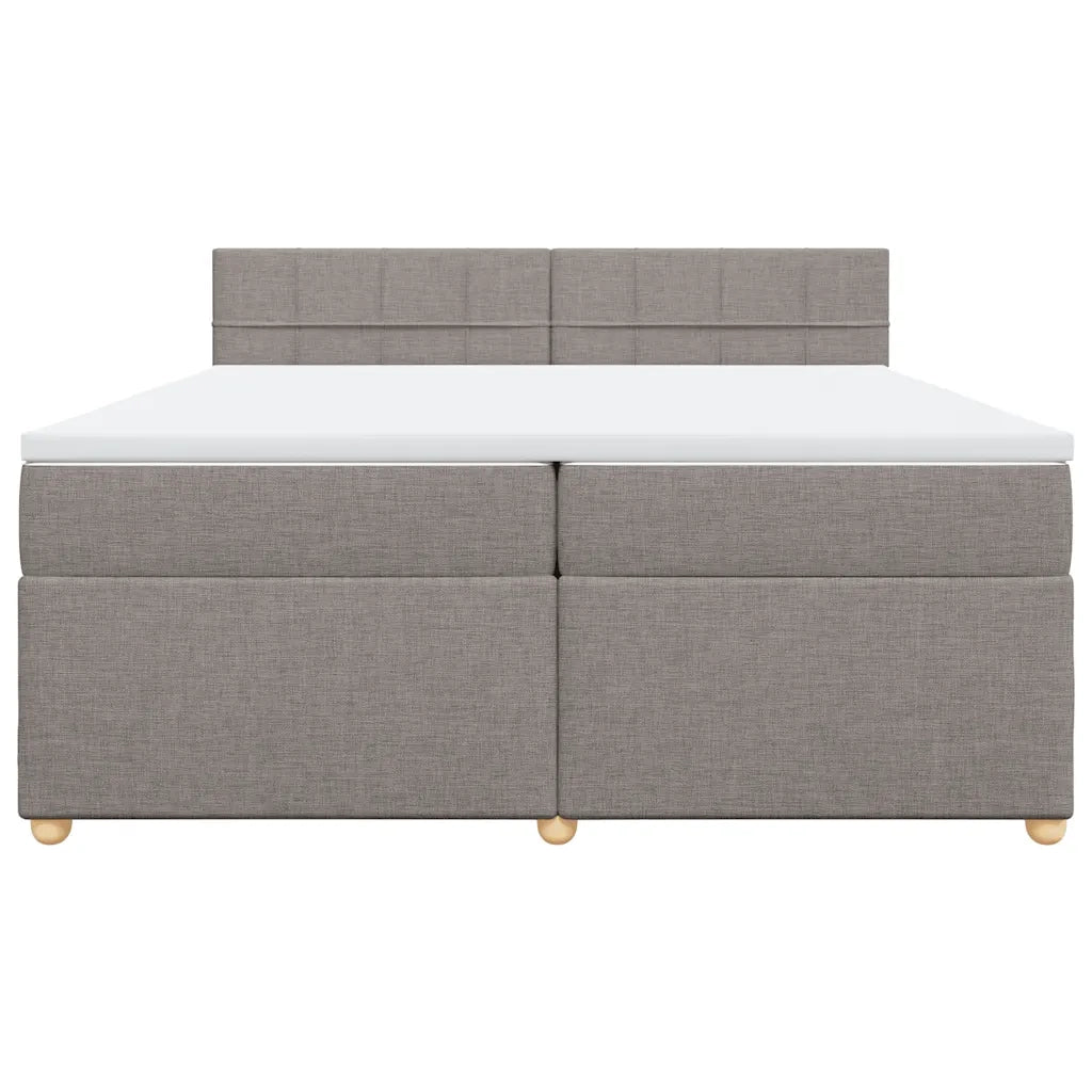 vidaXL Giroletto a Molle con Materasso Tortora 200x200 cm in Tessuto