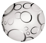Plafoniera Candellux DOKA 40cm cromata/nera 2xE27 in vetro