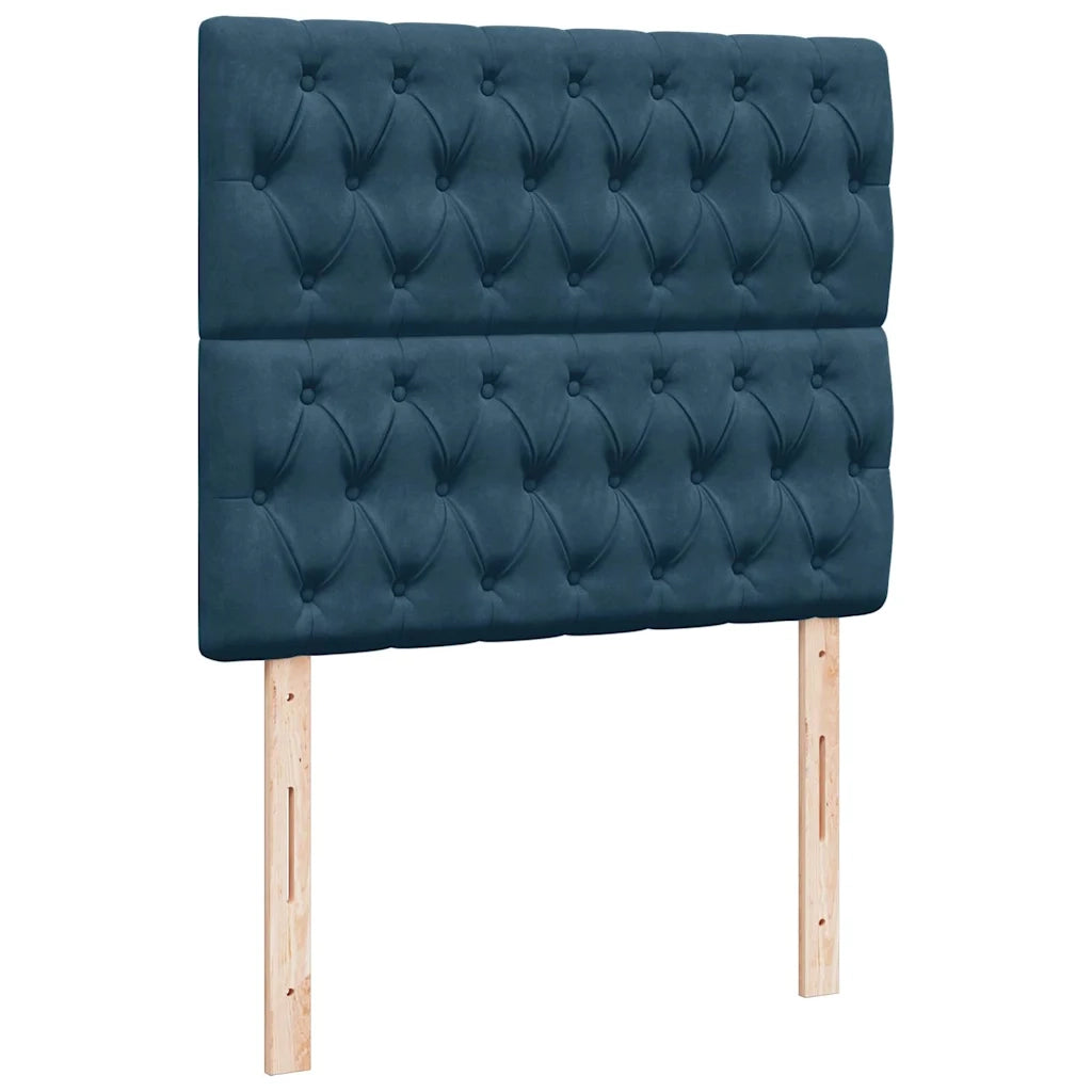 Giroletto a Molle con Materasso Blu Scuro 120x200 cm in Velluto