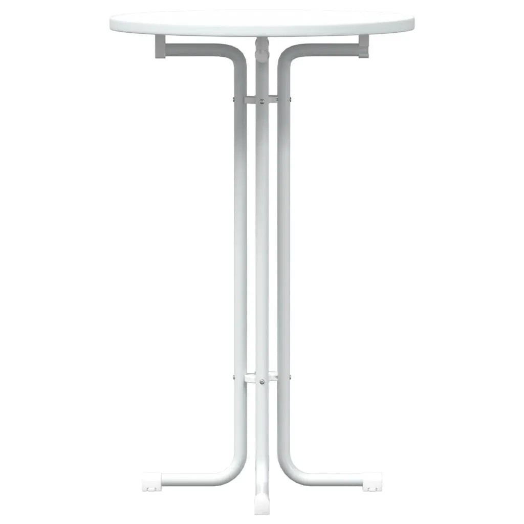 Tavolo da Pranzo Bianco Ã˜70x110 cm Legno Multistrato e Acciaio