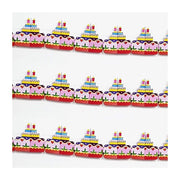 Trade Shop - Set 3 Pezzi Festoni Carta Torta Candeline 3m Torte Cake Bandierine Festone Feste -