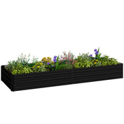 Vaschetta da giardino rettangolare ¨C zephmum ¨C nero acciaio ondulato 241x90.5x30 cm