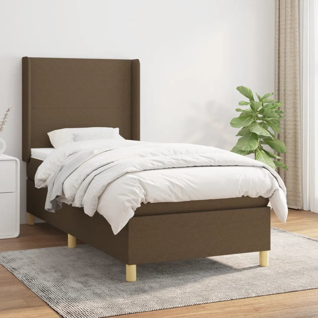 Giroletto a Molle con Materasso Marrone Scuro 80x200 cm Tessuto cod mxl 57902