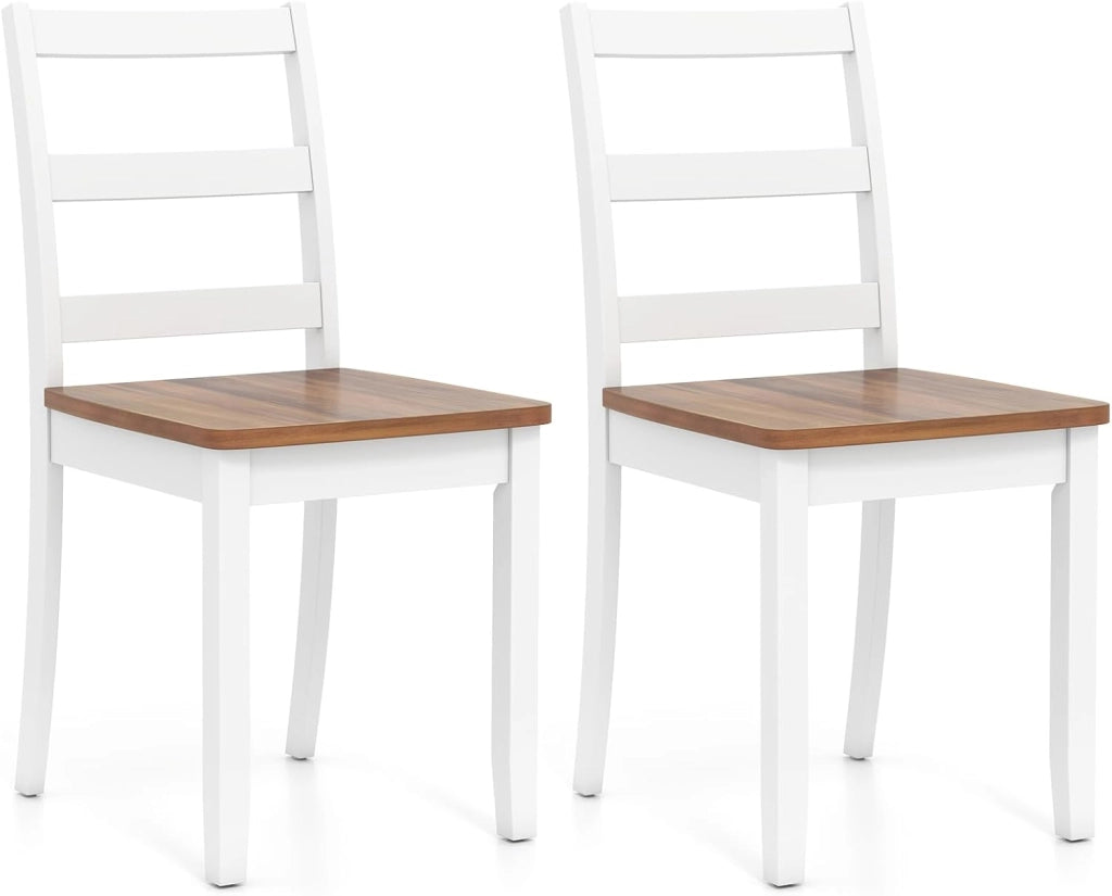Set di 4 Sedie da Pranzo in Legno, Portata 180 kg, Sedia da Cucina in Stile Fattoria con Schienale Alto Curvo, Senza Braccioli per Sala da Pranzo, Cucina e Ristorante, 40 x 40 x 85 cm (4)
