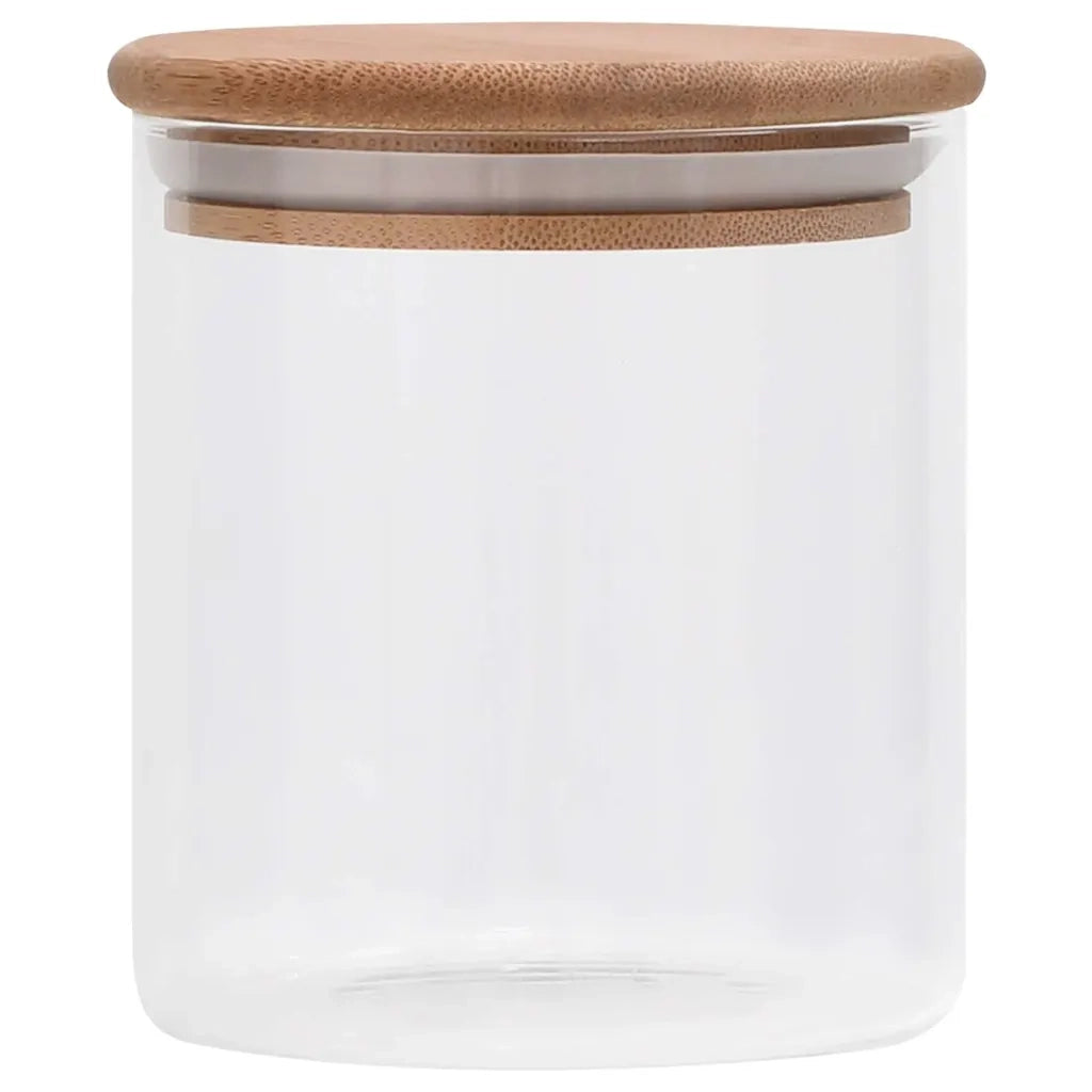 Barattoli di Vetro con Coperchio in BambÃ¹ 10 pz 600 ml