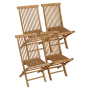 Set di 4 sedie da giardino in teak LOMBOK