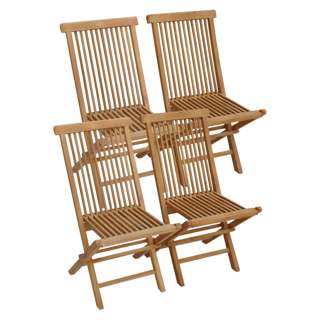 Set di 4 sedie da giardino in teak LOMBOK