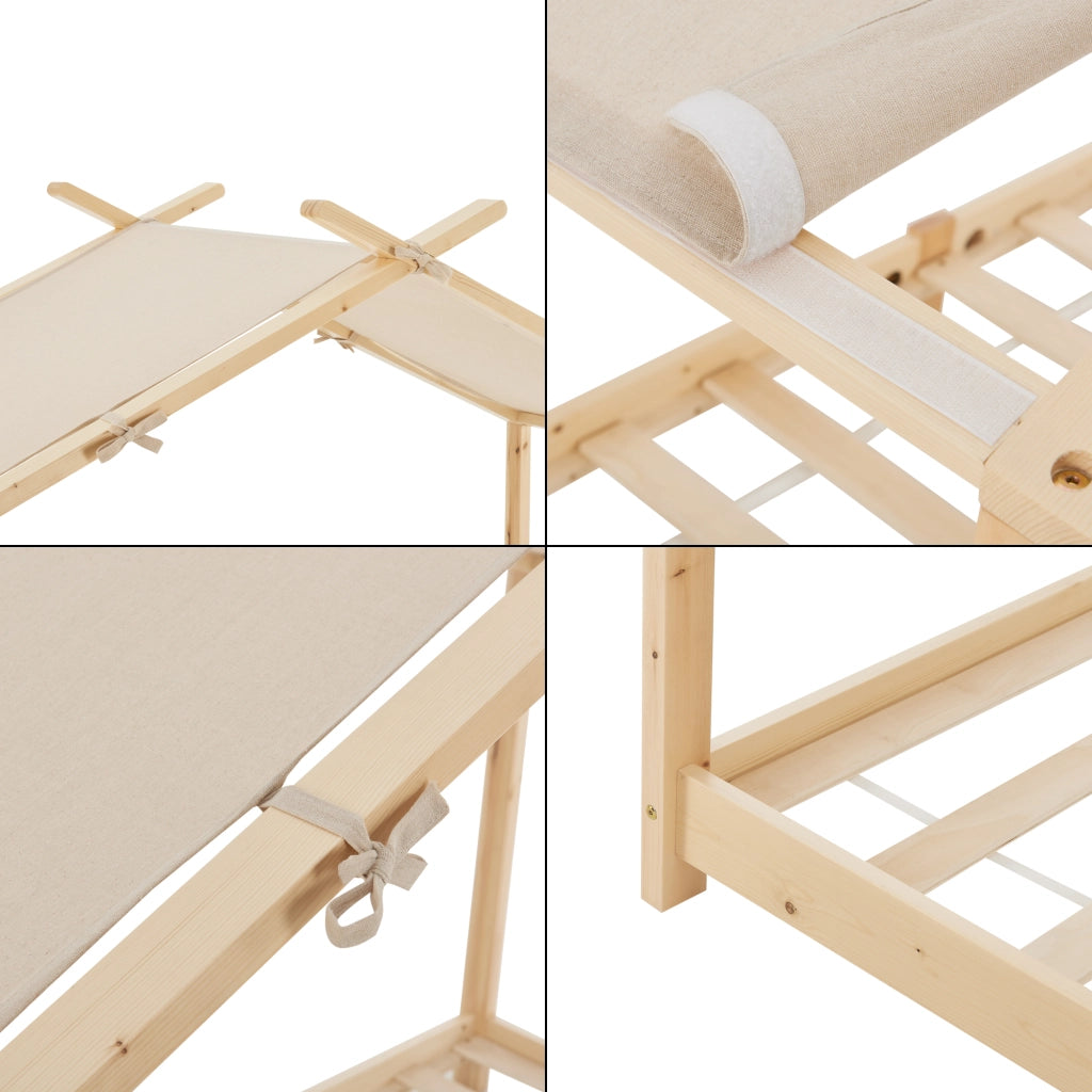 Letto Singolo Brome per Cameretta a Forma di Casetta Zona di Riposo 90x200 cm Legno Naturale [en.casa]