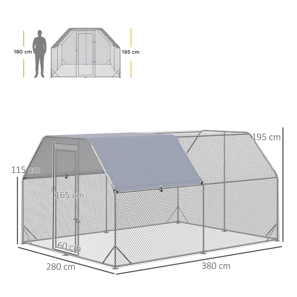 Recinto per Polli ¨C zephmum ¨C Grigio, 280x380x195 cm