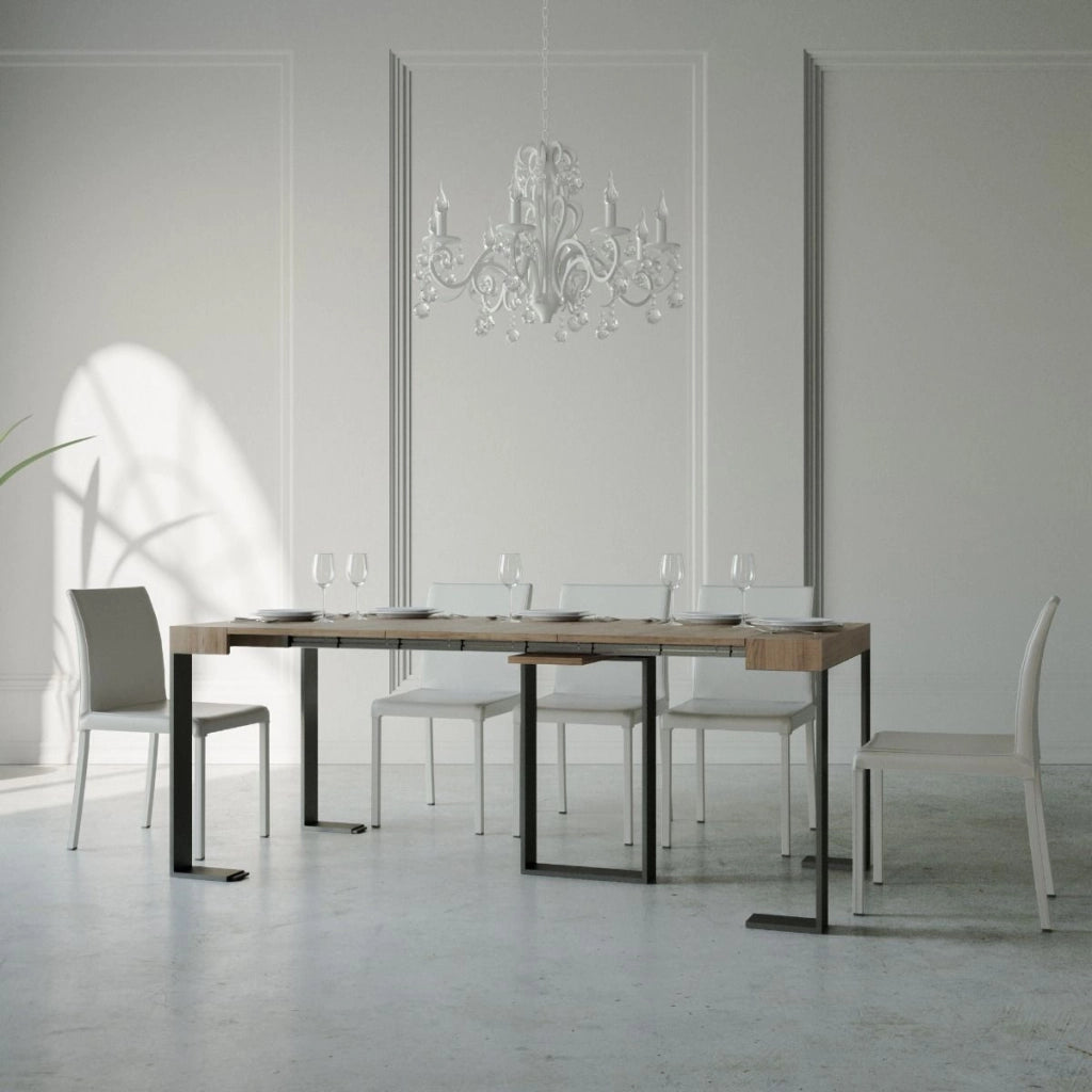 Consolle Allungabile 90-196x40x77 cm in Nobilitato Marrone