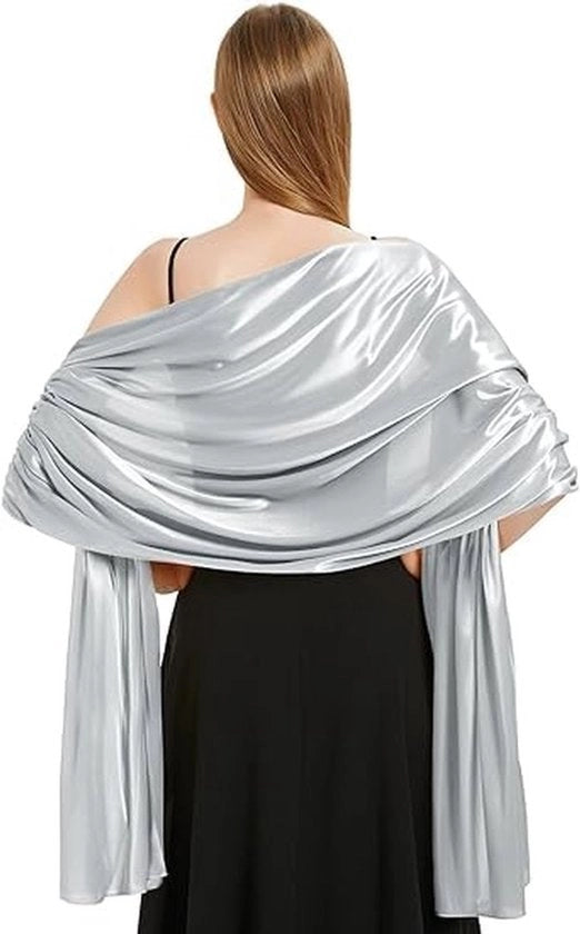 Schiacchiera elegante per signora 200 x 70 cm - Stola di alta qualità - Soprabito di seta per donna - Adatto per matrimoni - Resistente e duraturo - Stile temperato