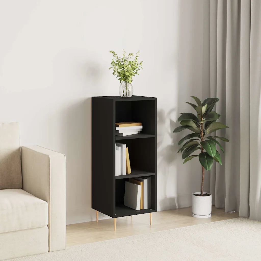Credenza | Madia | Buffet da pranzo | Armadio da pranzo Nera 34,5x32,5x90 cm in Legno Multistrato