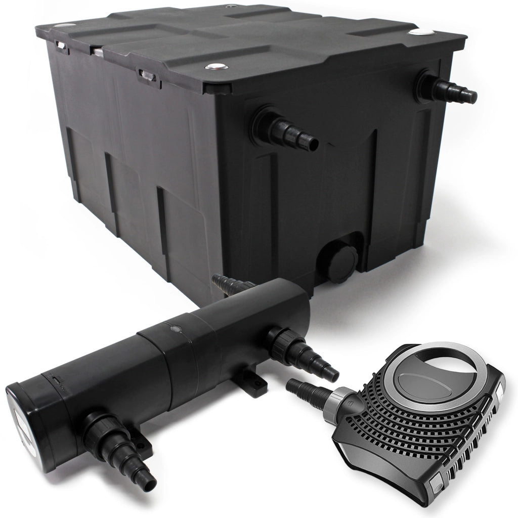 Set per laghetti filtro biologico 60000l pompa SuperEco 80W chiarificatore UVC 24W