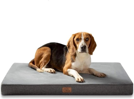Cuscino per Cani in Memoria di Forma Orthopedico XL - Materasso per Cani Lavabile Senza Scivolo Indoor Grigio 89 x 56 x 8 cm