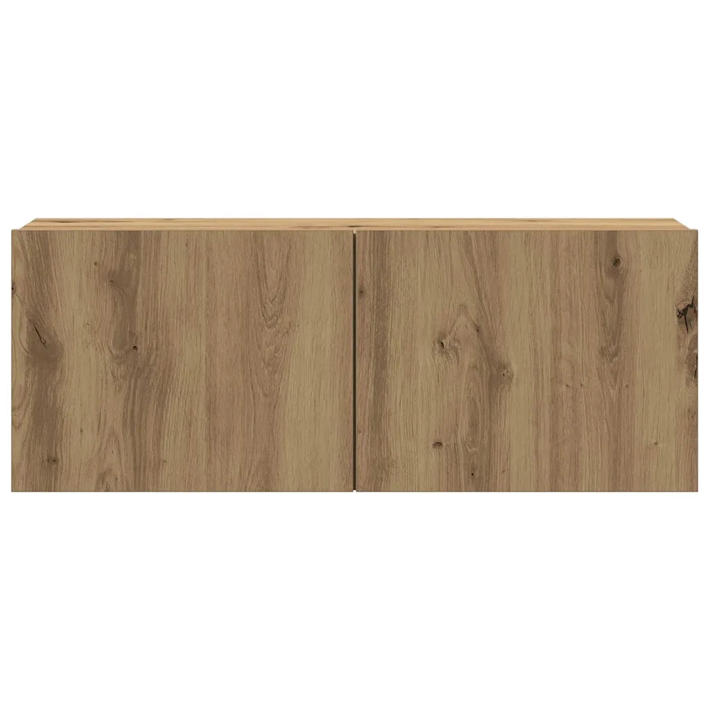 Mobili TV a Parete 4 pz Rovere Artigianale in Legno Multistrato 3328944